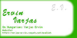 ervin varjas business card